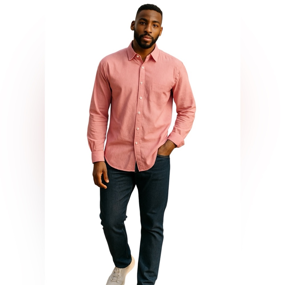 POLO BY RALPH LAUREN OXFORD BUTTON DOWN SHIRT Size 16.5 32/33 Salmon-Pink Color